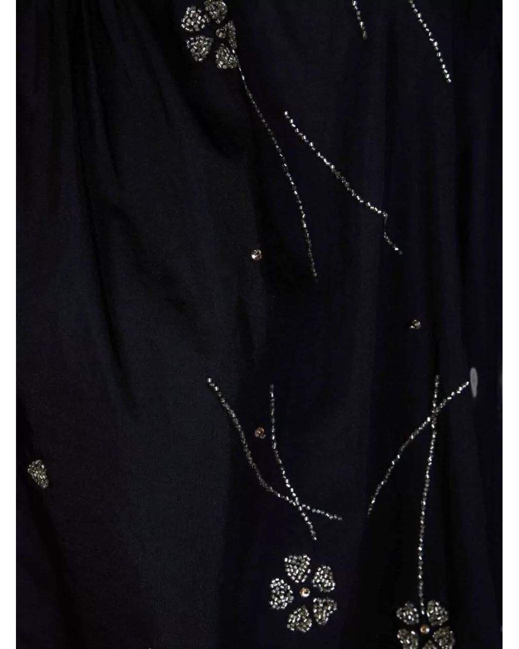 Forte_forte Black Embroidered Band Collar Blouse