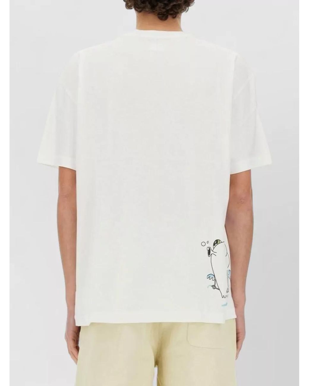 3.PARADIS White Cotton Printed T-Shirt for men