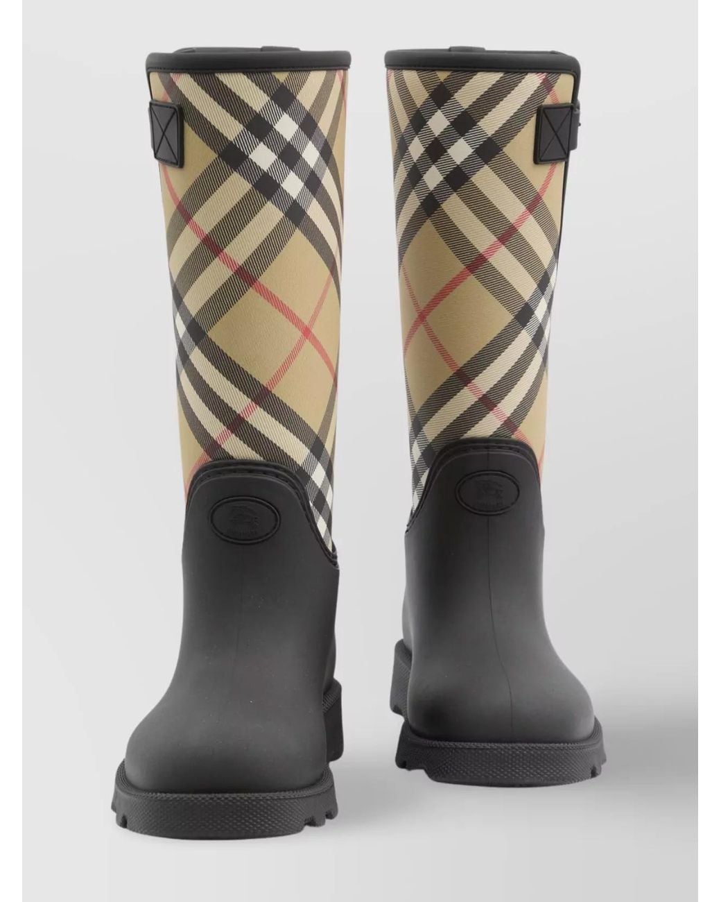 Burberry Black Printed Rubber High Rain Boots