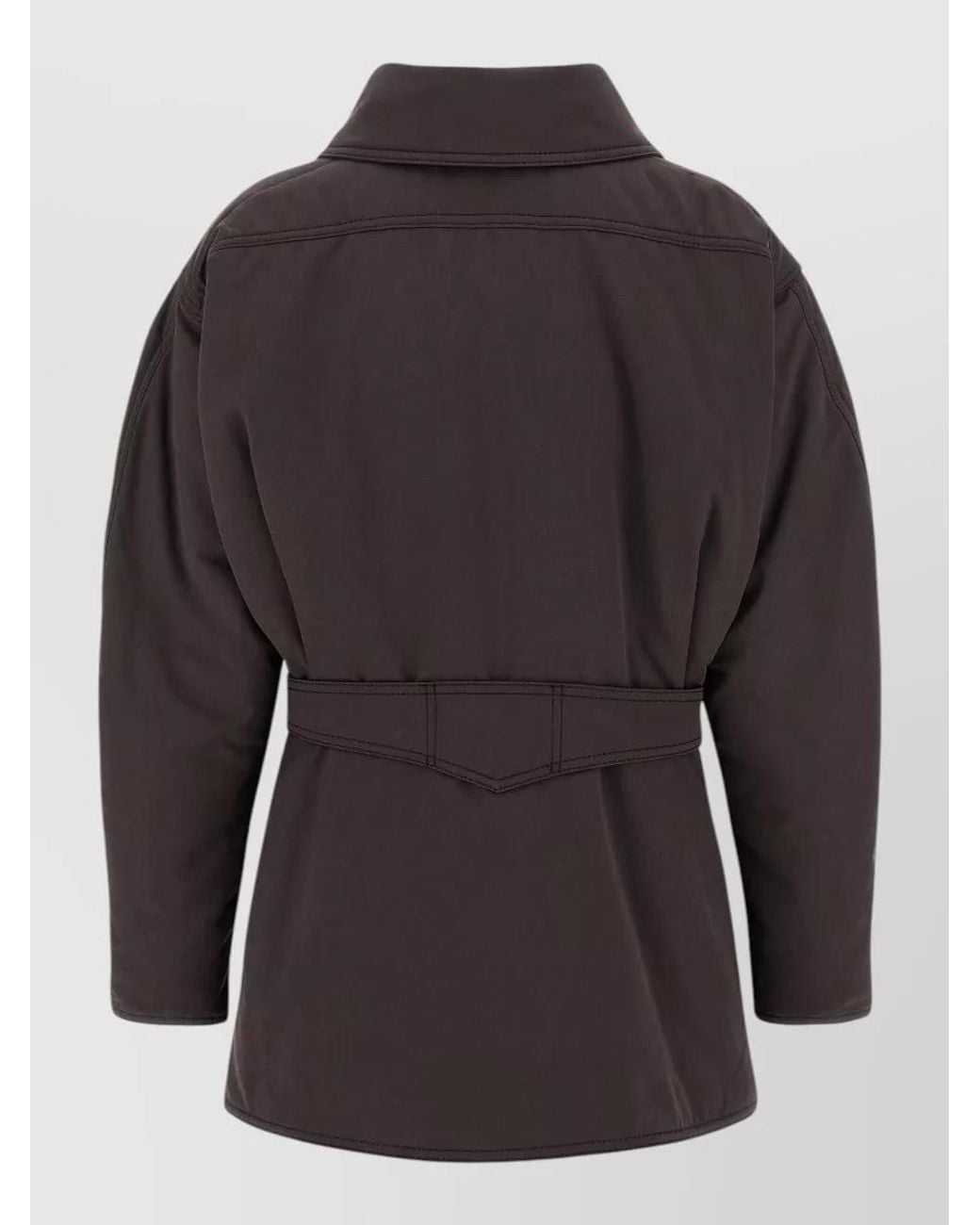 ANDAMANE Black Suede-Effect Belted Military Jacket