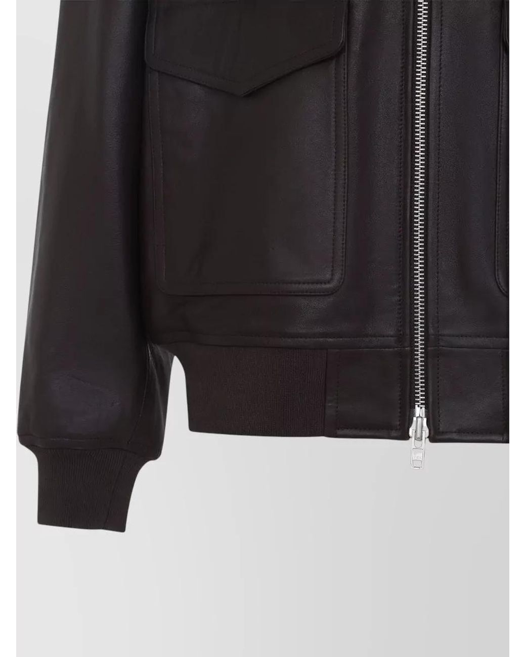 Frankie Shop Black Leather Oversized Bomber Jacket