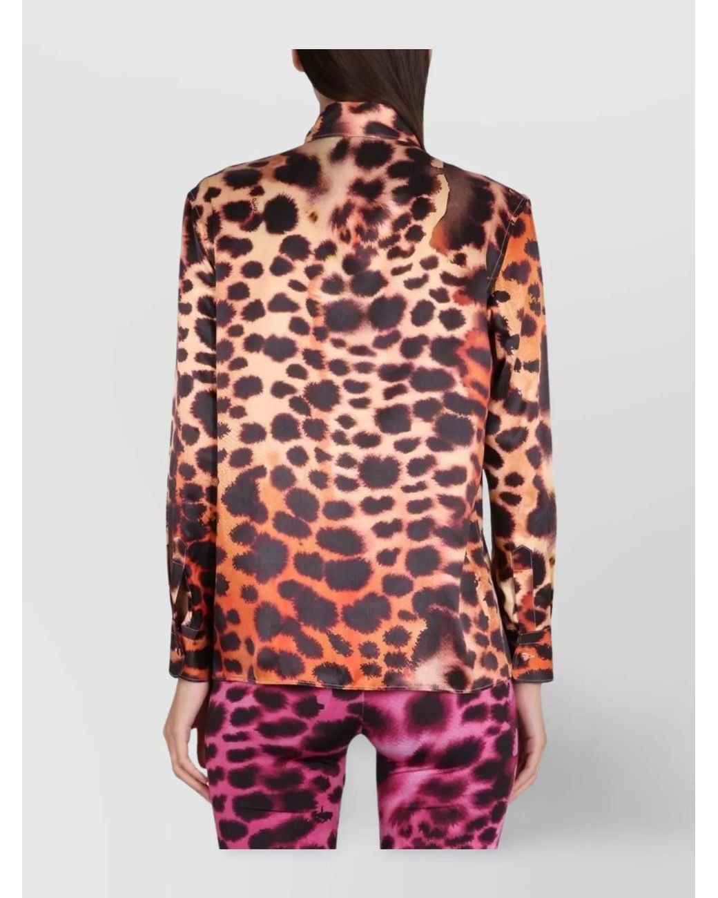 Roberto Cavalli Red Animal Print Shirt