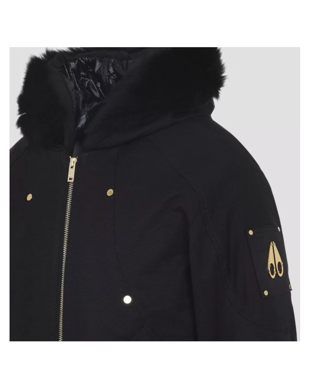 Moose Knuckles Black Hooded Parka Coat