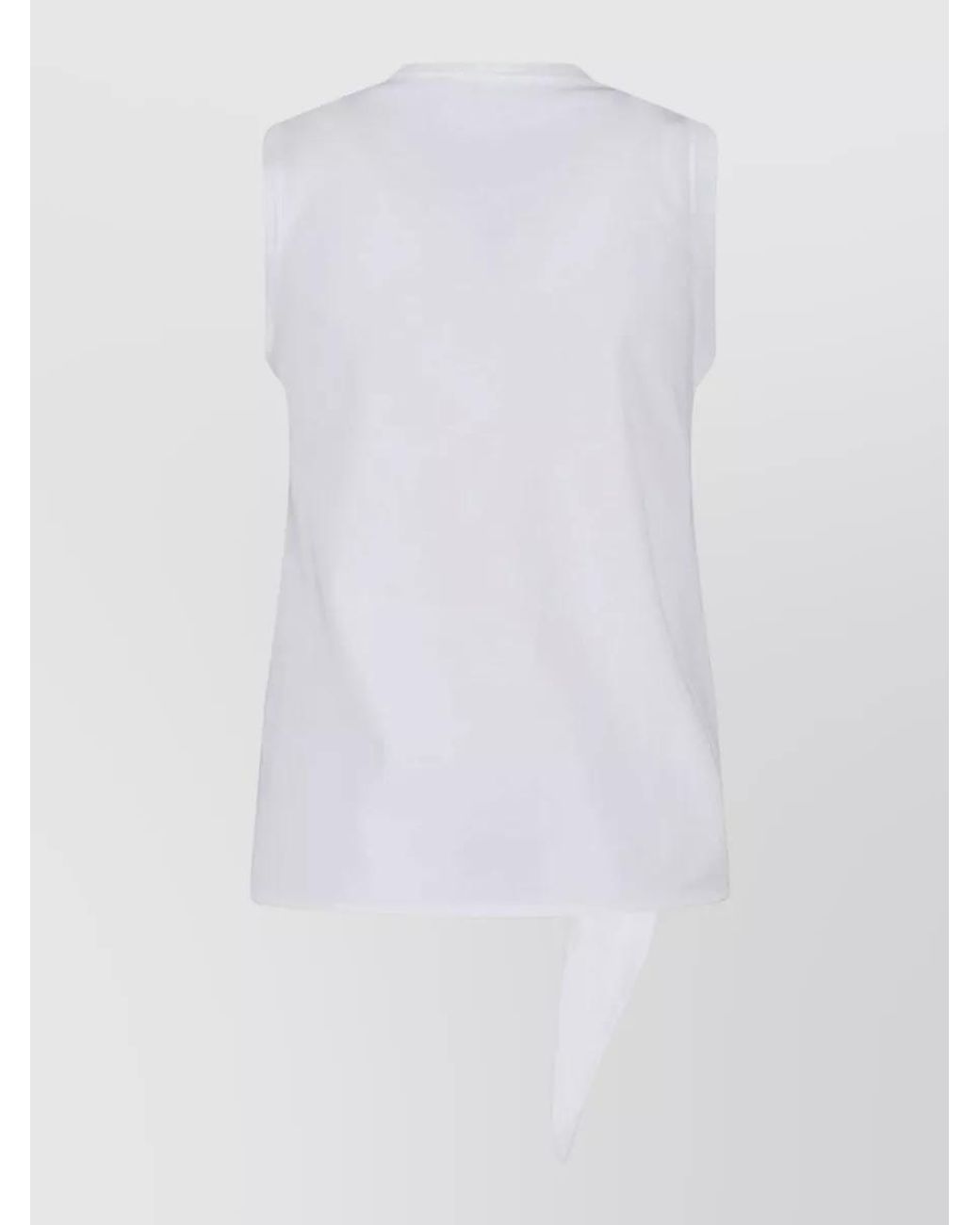 J.W. Anderson White Organic Cotton Ribbed Knot-Hem Tank Top