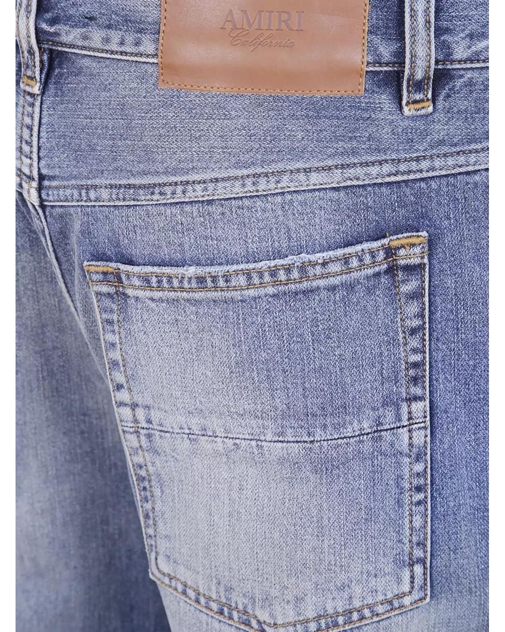 Amiri Blue Cotton Flared Jeans for men
