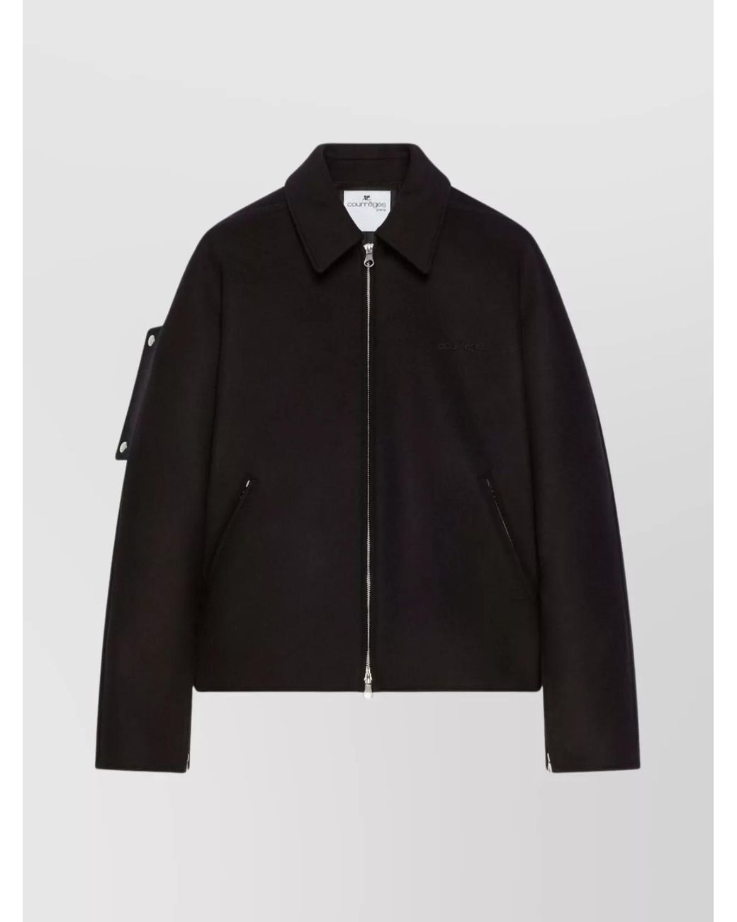 Courreges Black Silk Wool Lightweight Jacket for men