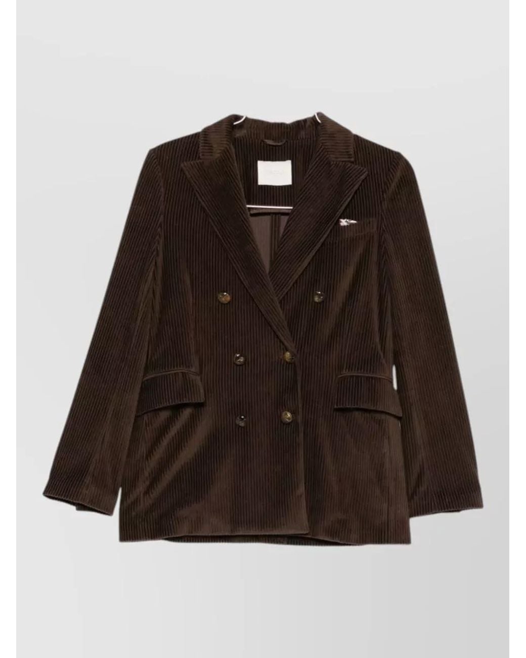 Circolo 1901 Brown Corduroy Double-Breasted Suit Jacket