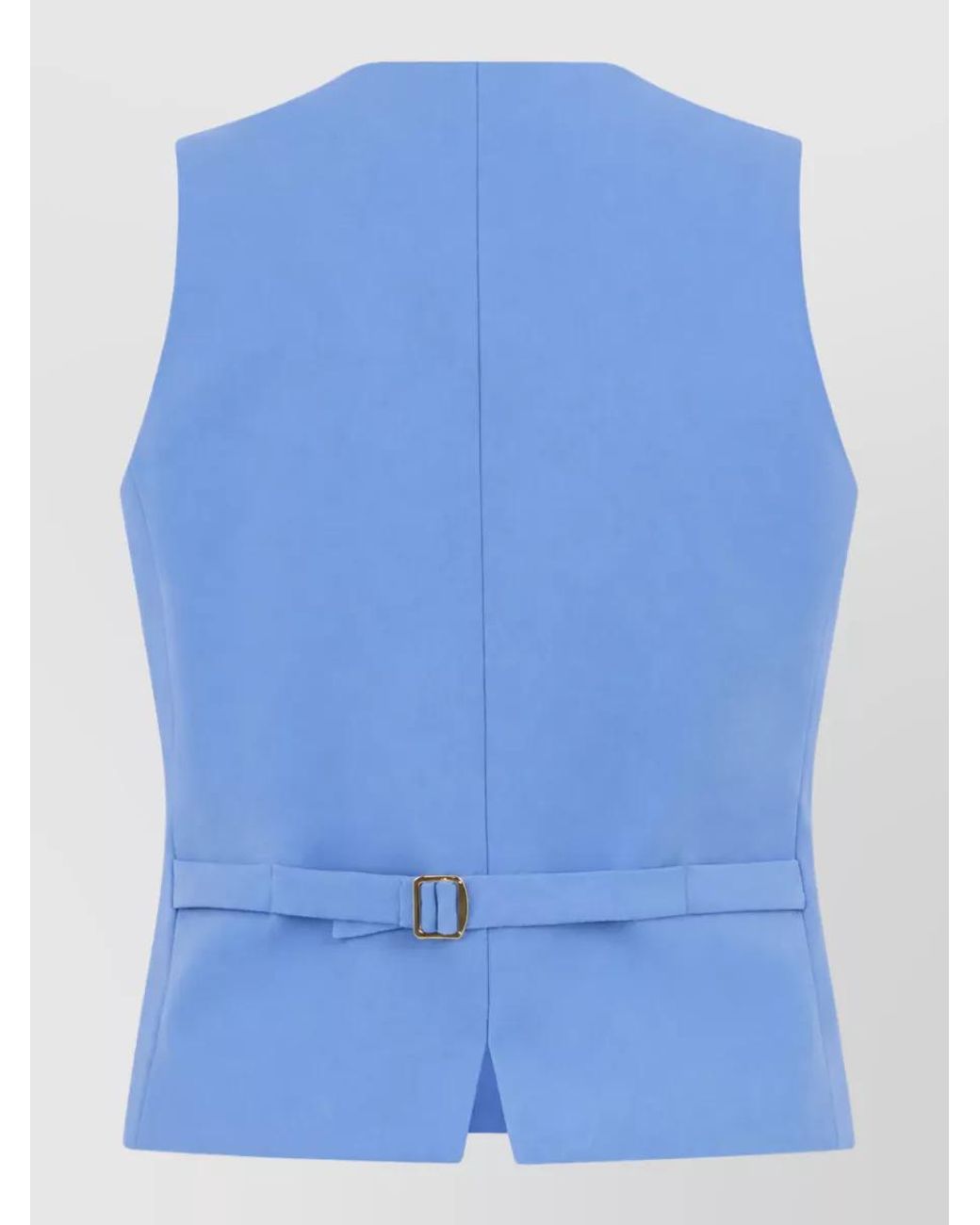 Max Mara Blue Wool V-Neck Sleeveless Sweater