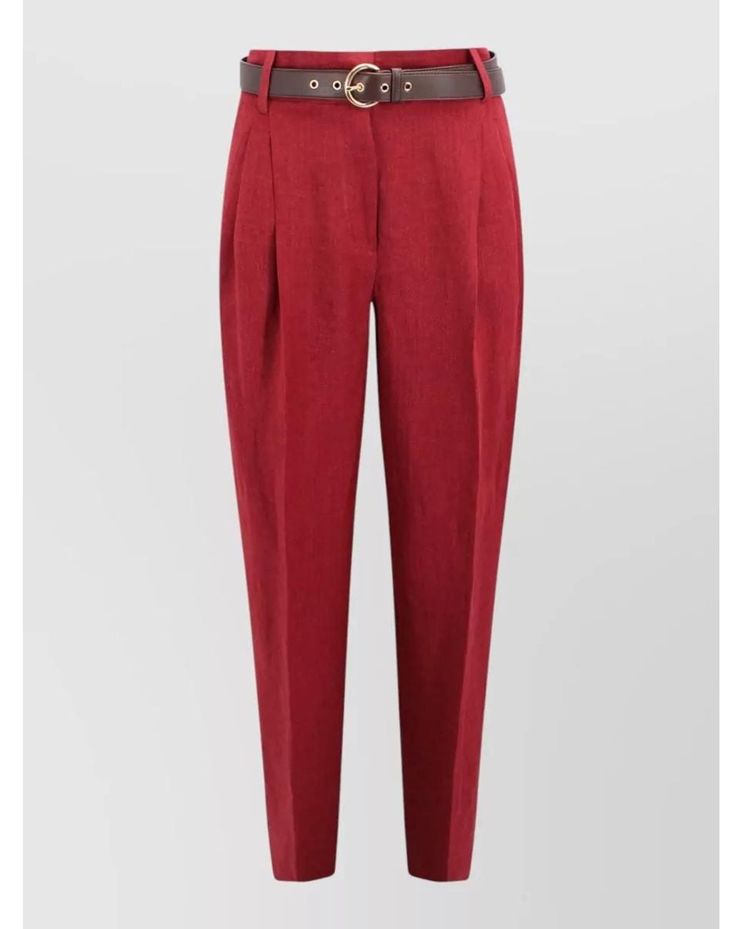 Max Mara Linen Pleated High-Rise Tapered Trousers