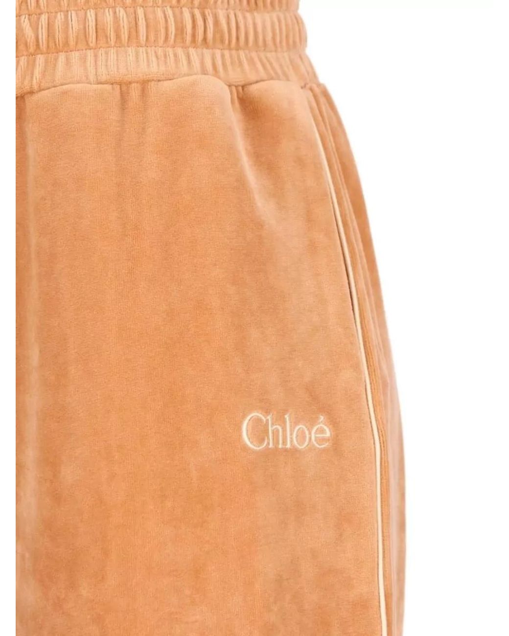 Chloé Orange Velvet Straight Joggers