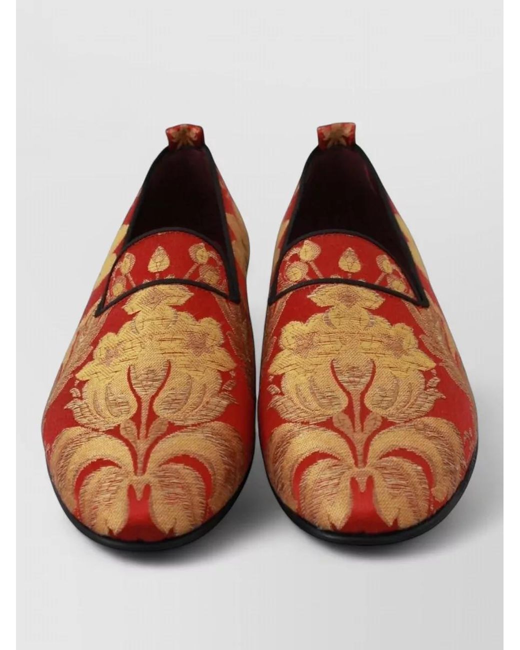 Dolce & Gabbana Orange Silk Brocade Slippers for men