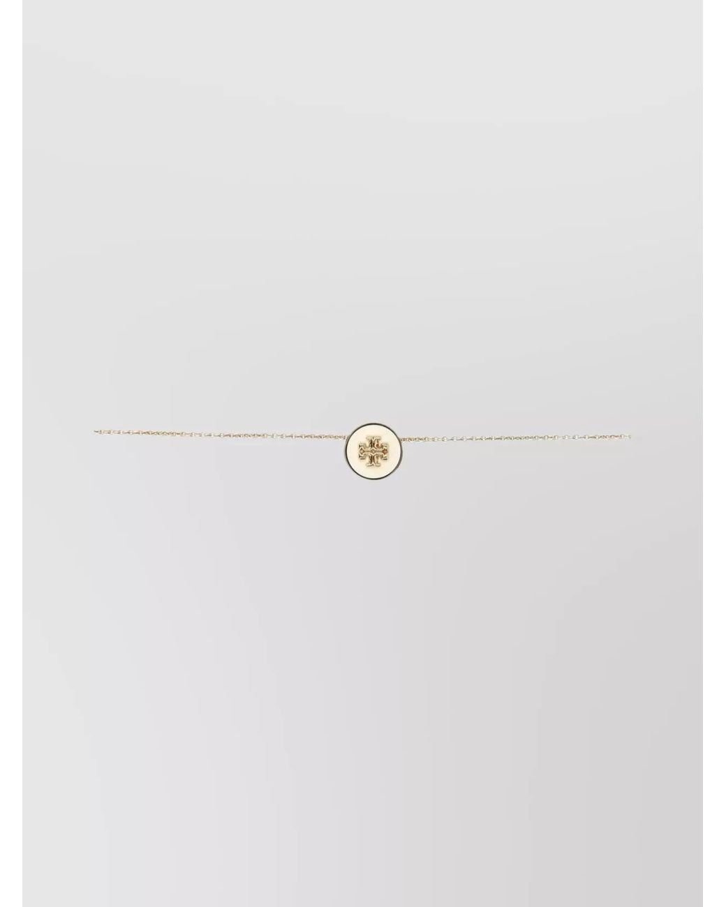 Tory Burch White Enamel Pendant Necklace