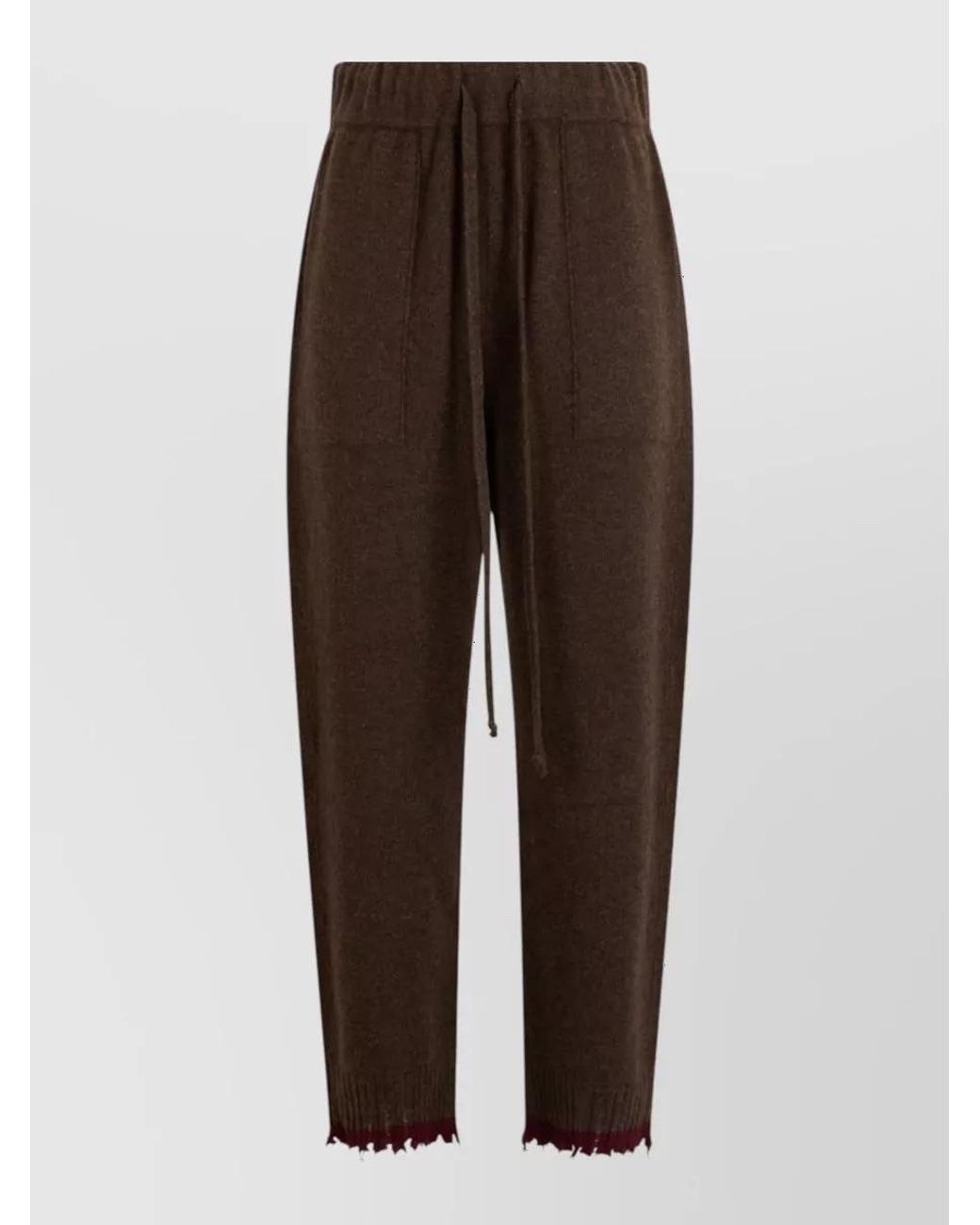 Uma Wang Brown Cashmere Relaxed-Fit Pants
