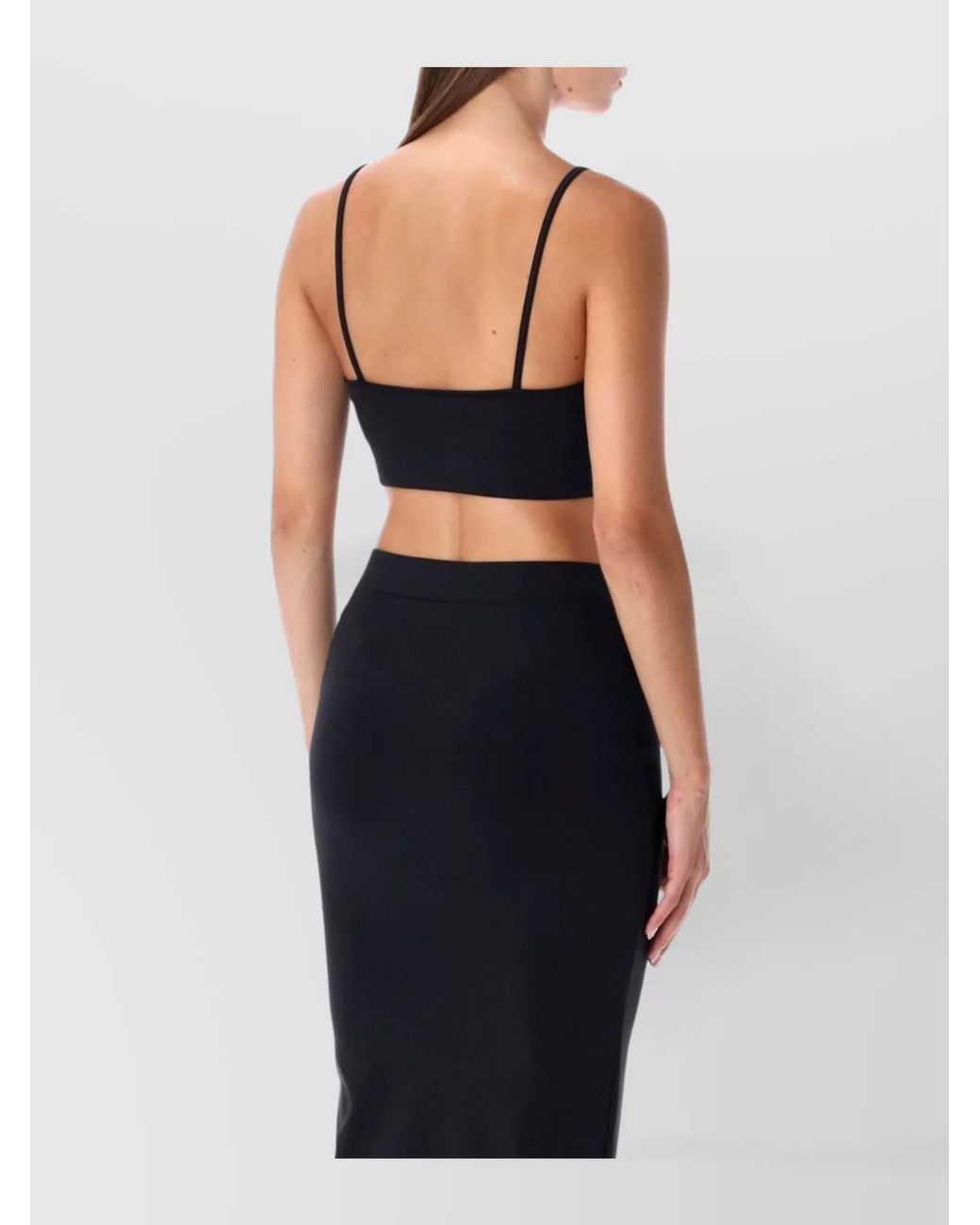 Off-White c/o Virgil Abloh Black Spaghetti Strap Crop Top