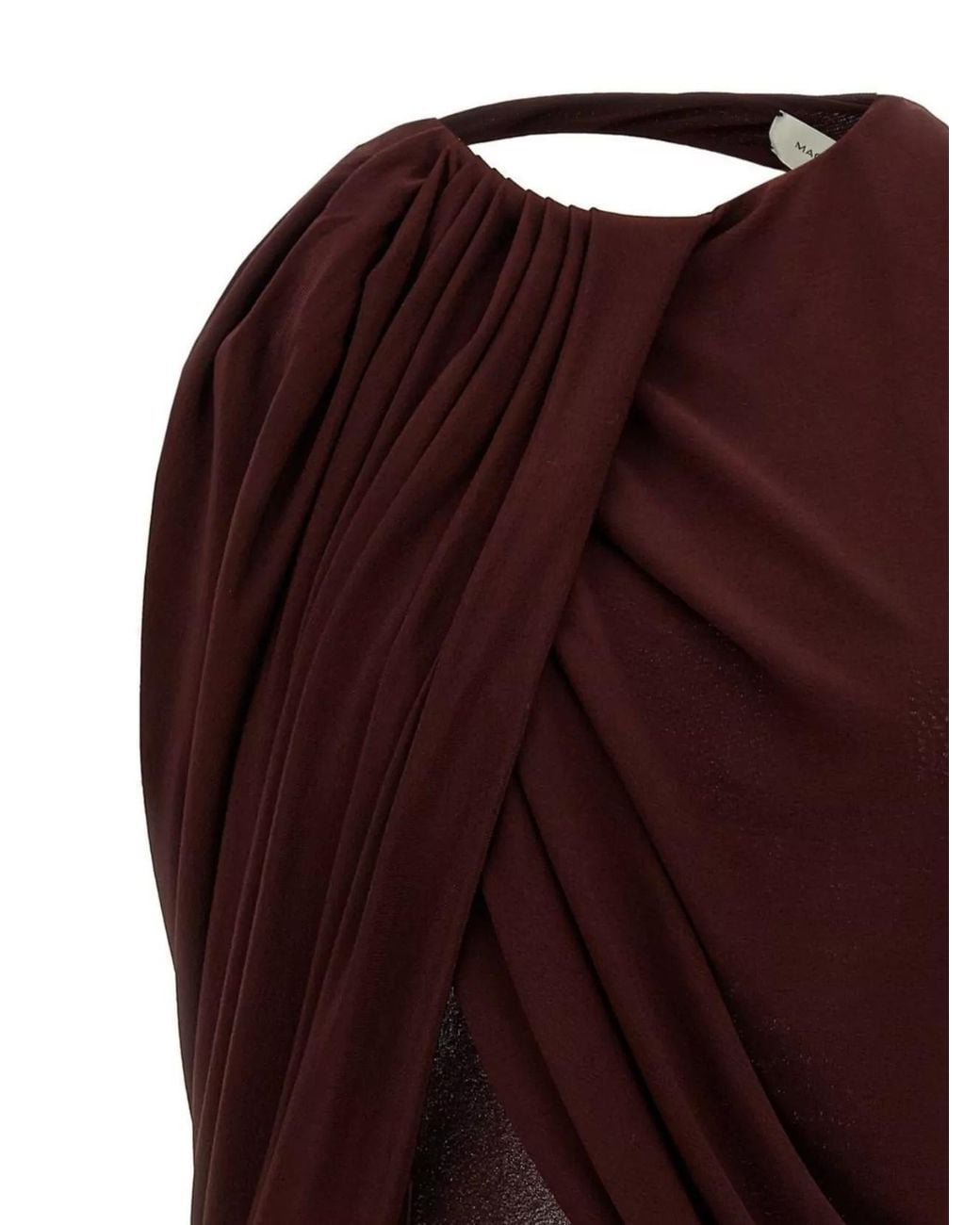 Magda Butrym Purple Asymmetric Draped Cutout Mini Dress