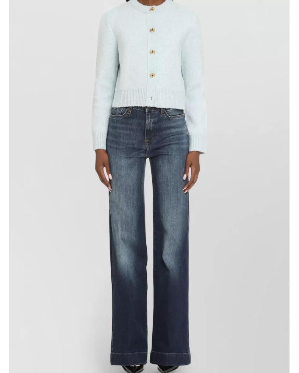 Bottega Veneta Blue Bouclé Wool Cardigan