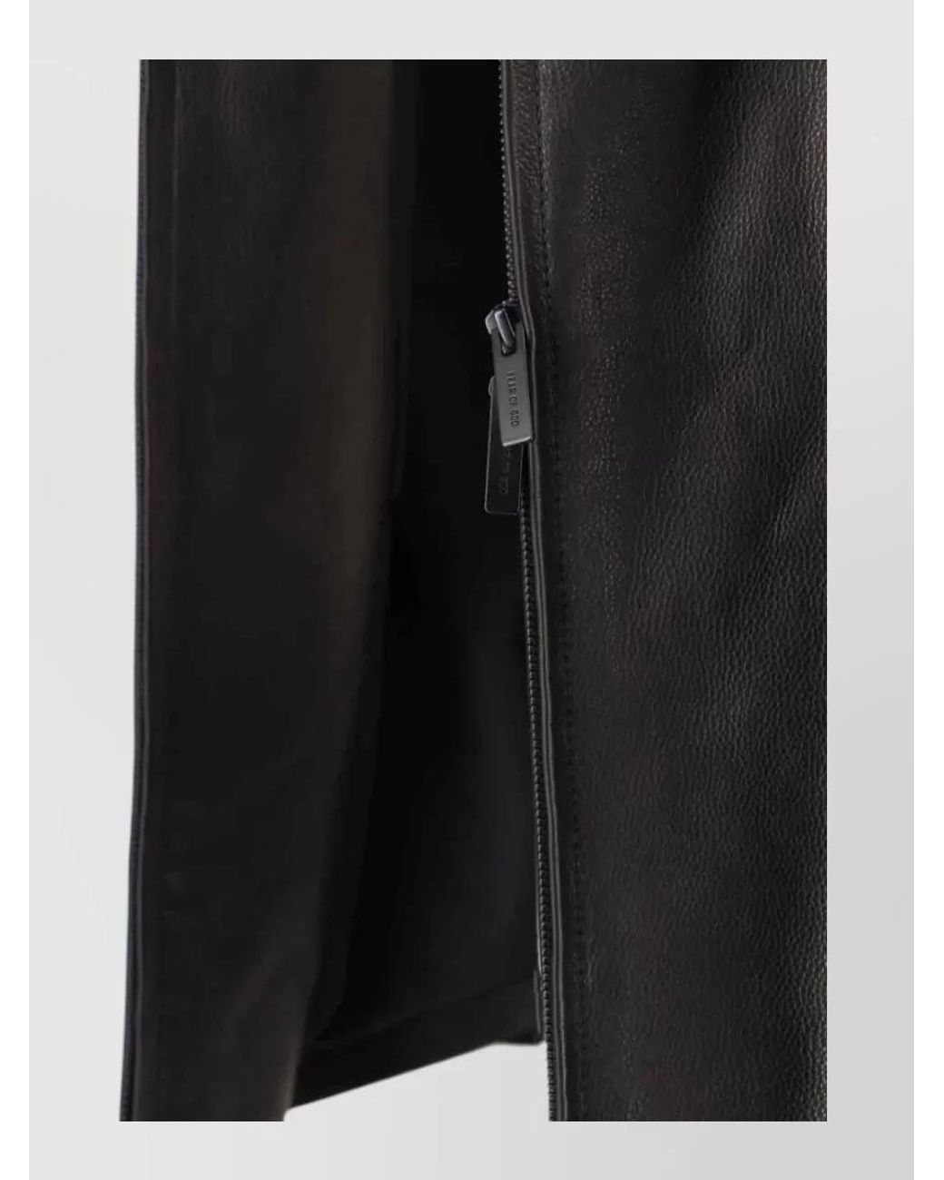 Fear Of God Black Leather Jacket for men