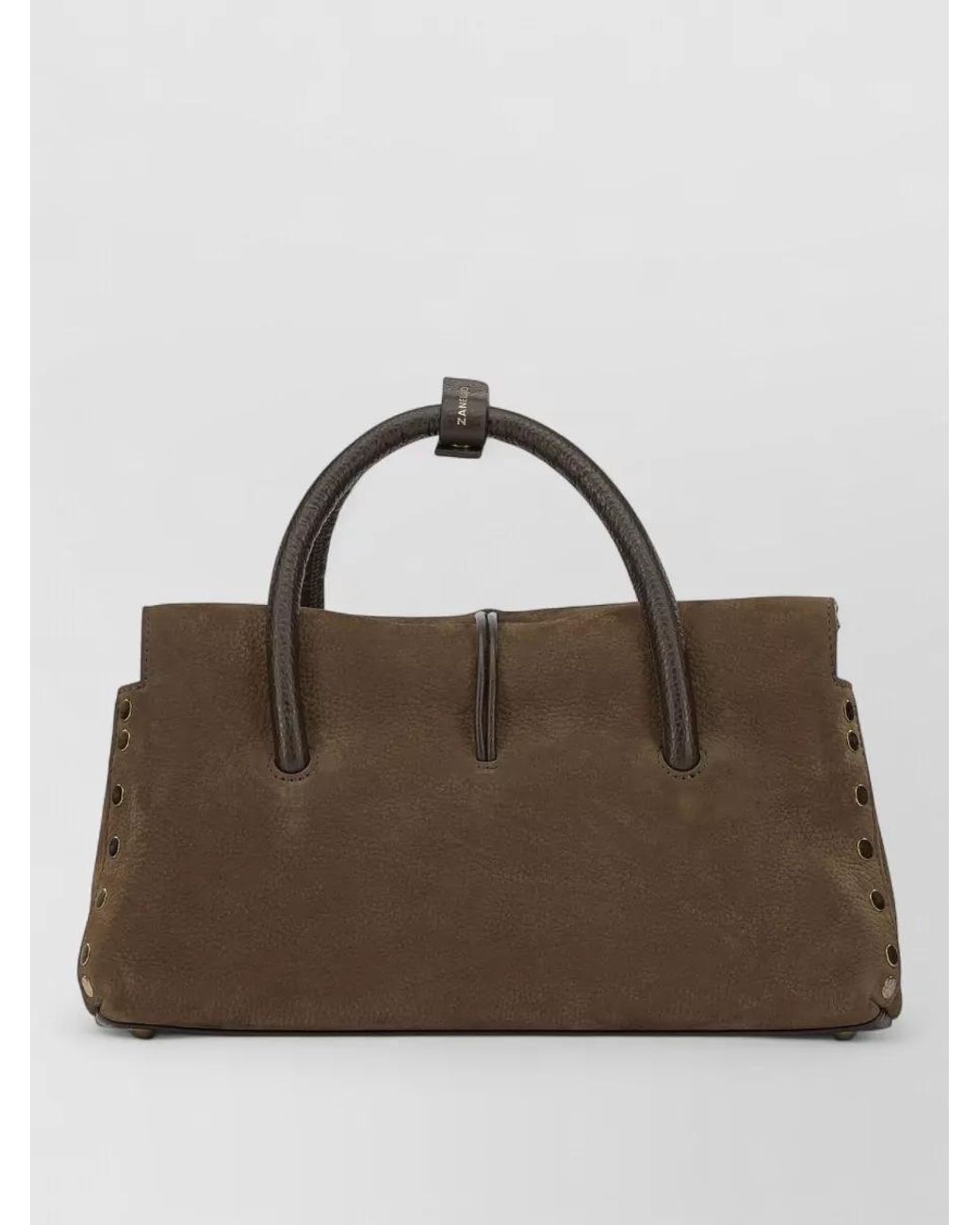 Zanellato Brown Leather Studded Shoulder Bag