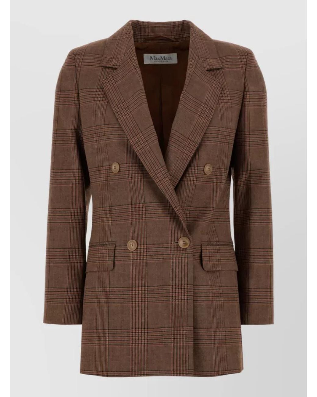 Max Mara Brown Embroidered Glencheck Blazer