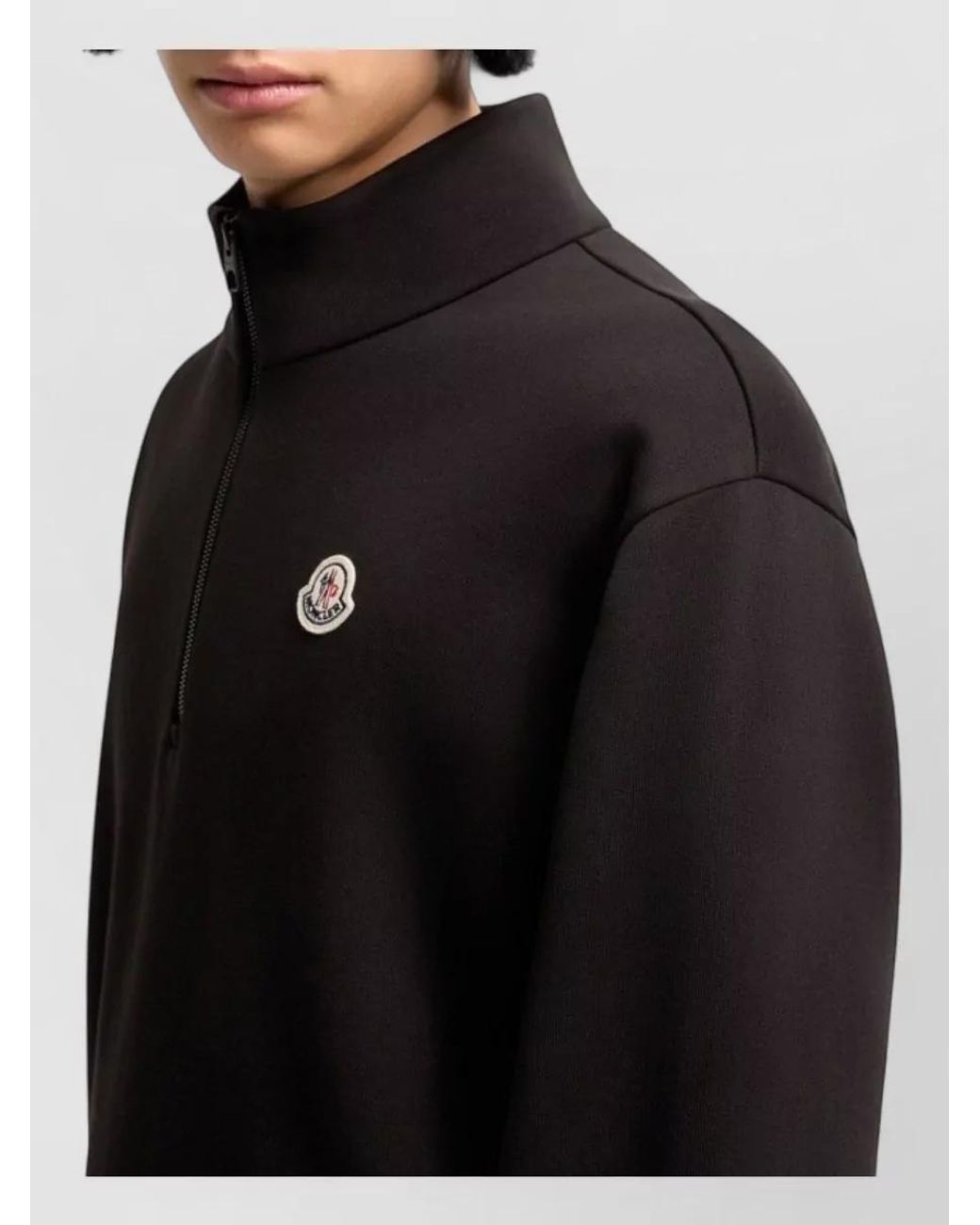 Moncler Black Cotton Zip-Up Hoodie for men
