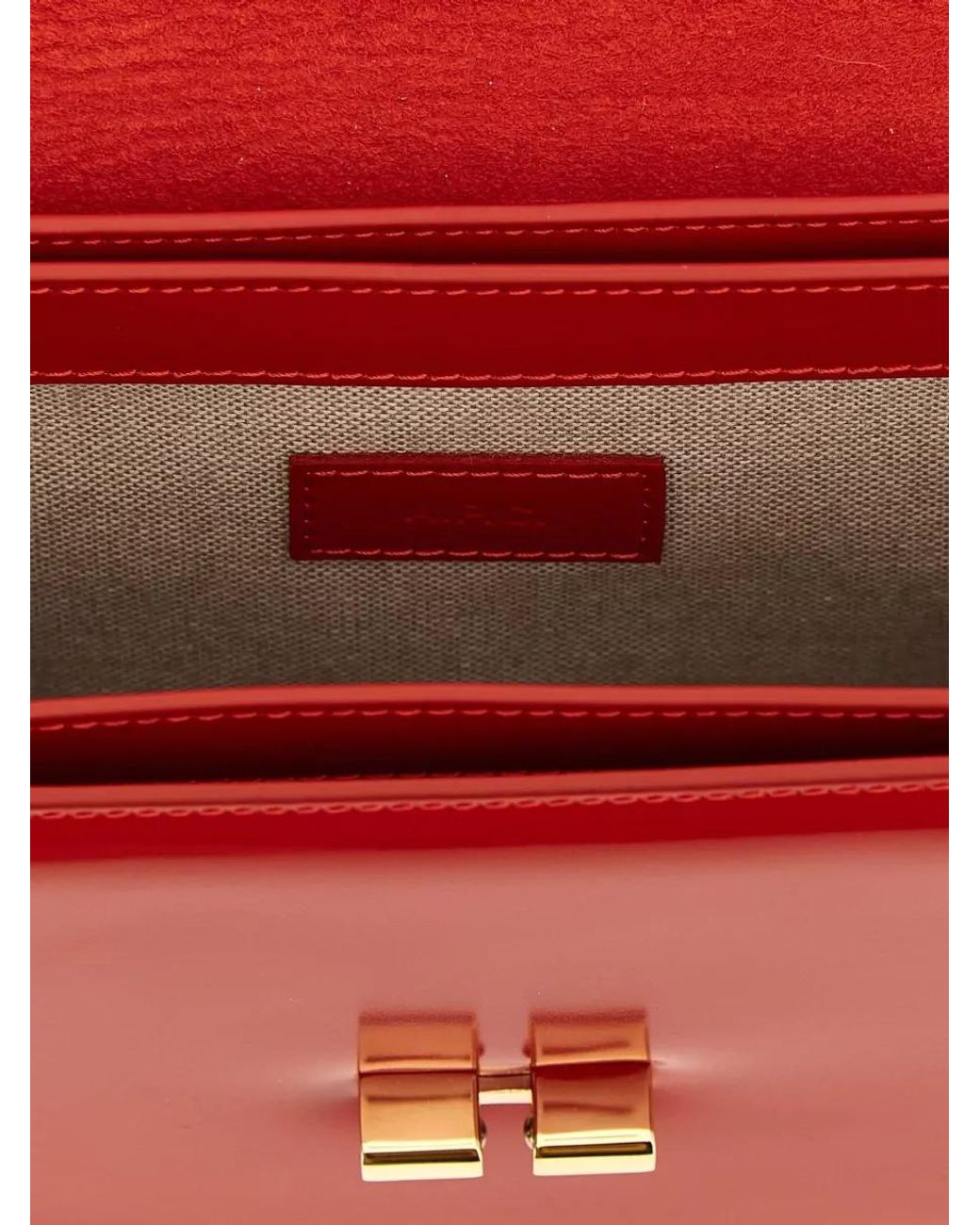 A.P.C. Red Grace Small Leather Shoulder Bag
