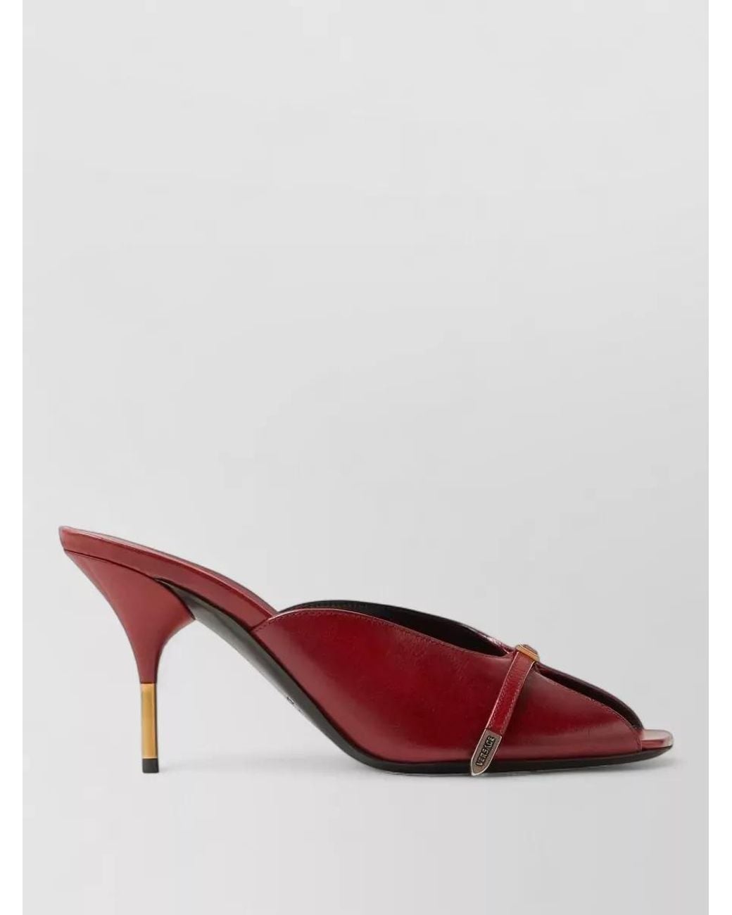 Versace Red Leather Mules
