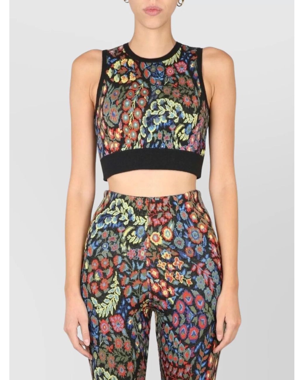 Etro Multicolor Wool-Blend Jacquard Leggings