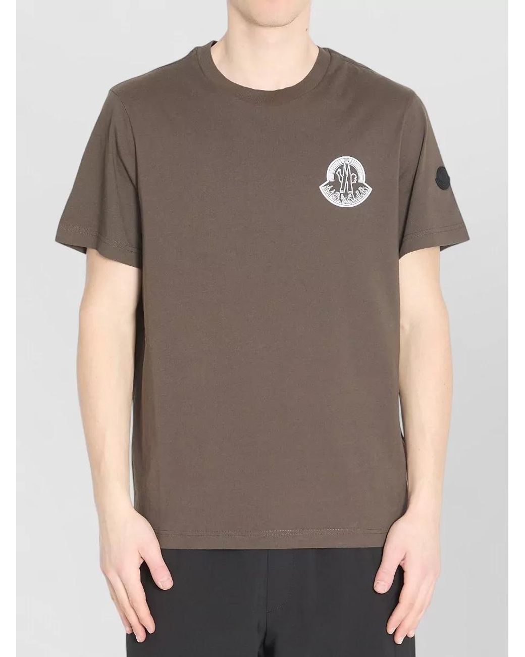 Moncler Gray Cotton Regular-Fit Short-Sleeve T-Shirt for men