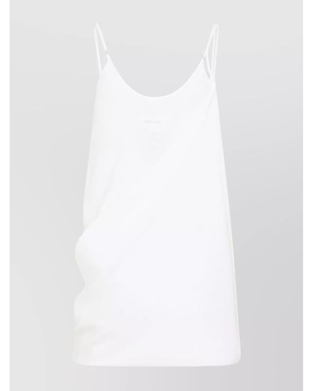 MM6 by Maison Margiela White Silk Draped V-Neck Mini Dress