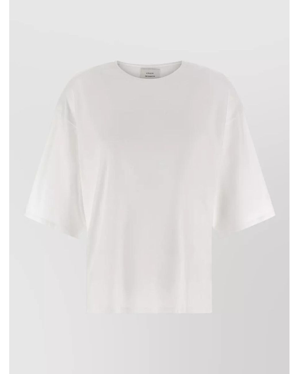 Loulou de Saison White Cotton Oversized Crew Neck T-Shirt