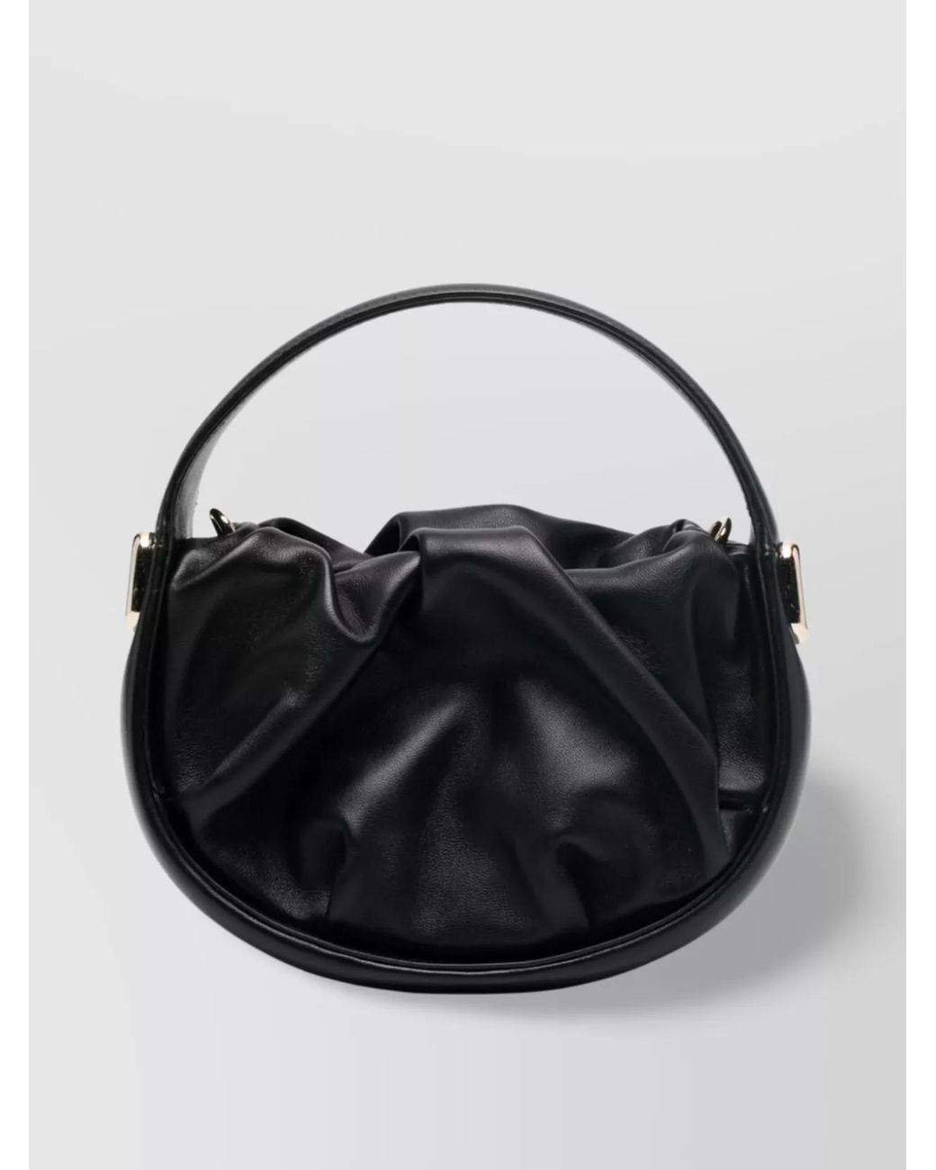Roger Vivier Black Leather Draped Mini Hobo Bag