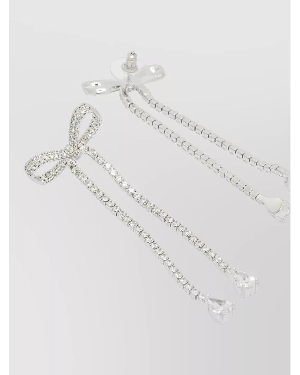 Self-Portrait White Crystal-Embellished Dangling Earrings