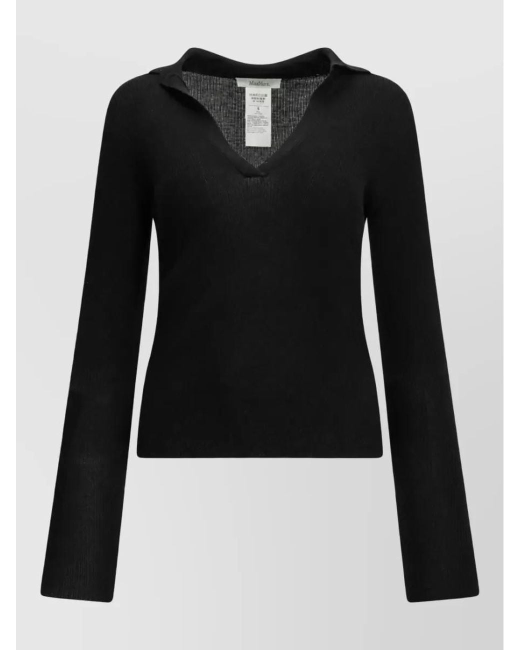 Max Mara Black Cashmere Polo Sweatshirt