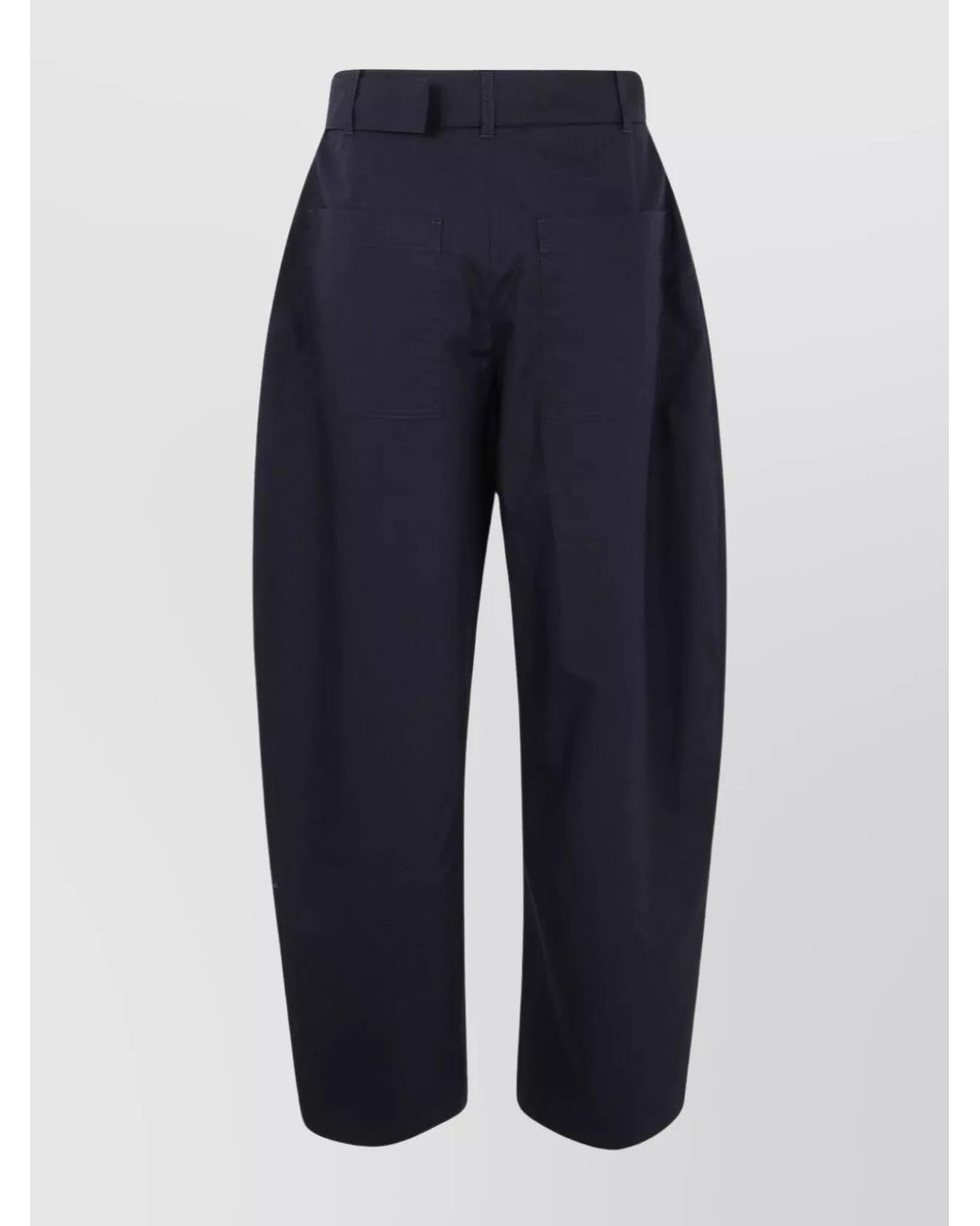 Studio Nicholson Blue Cotton Belted Wide-Leg Trousers