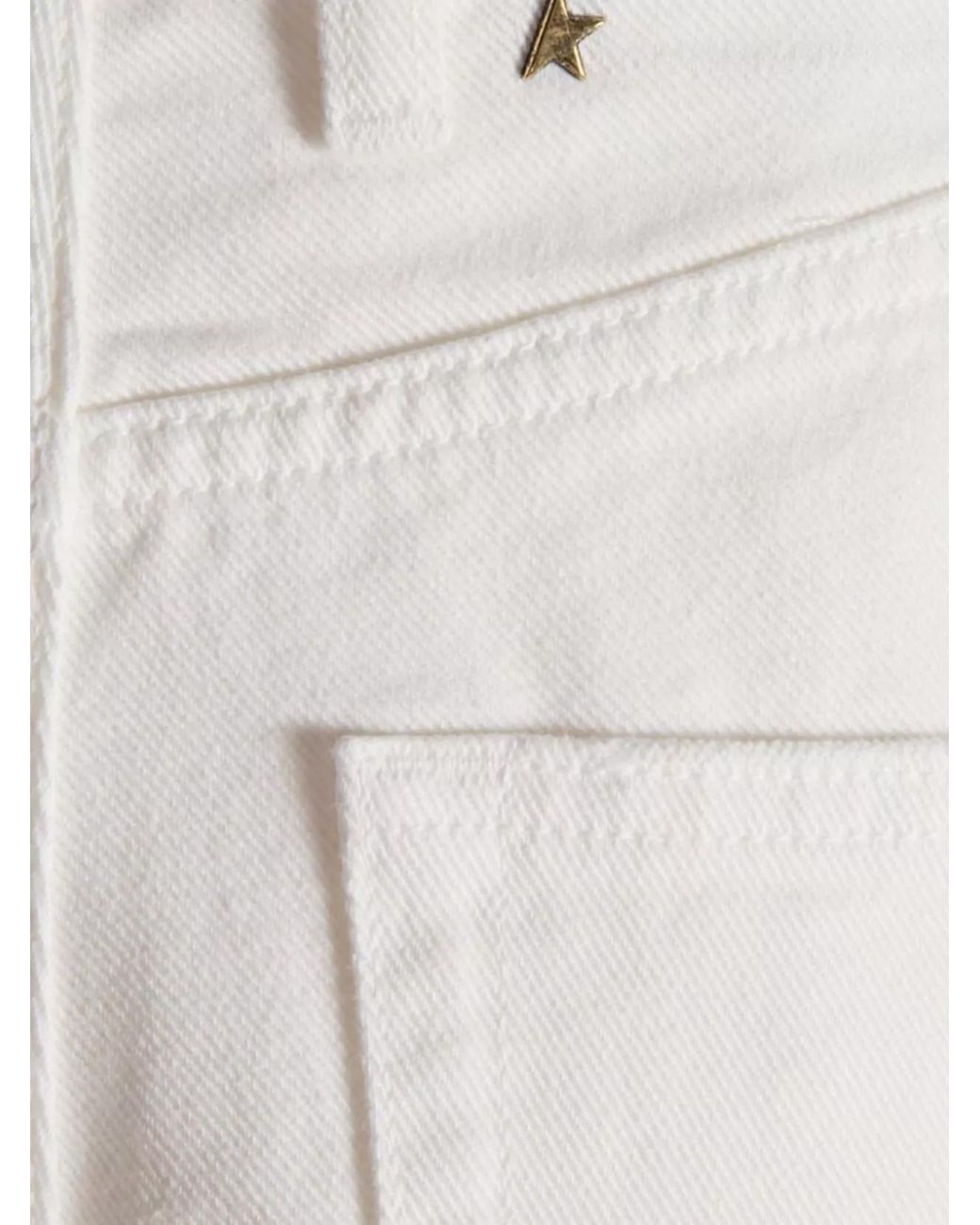 Golden Goose Deluxe Brand White Denim High-Rise Straight-Leg Trousers