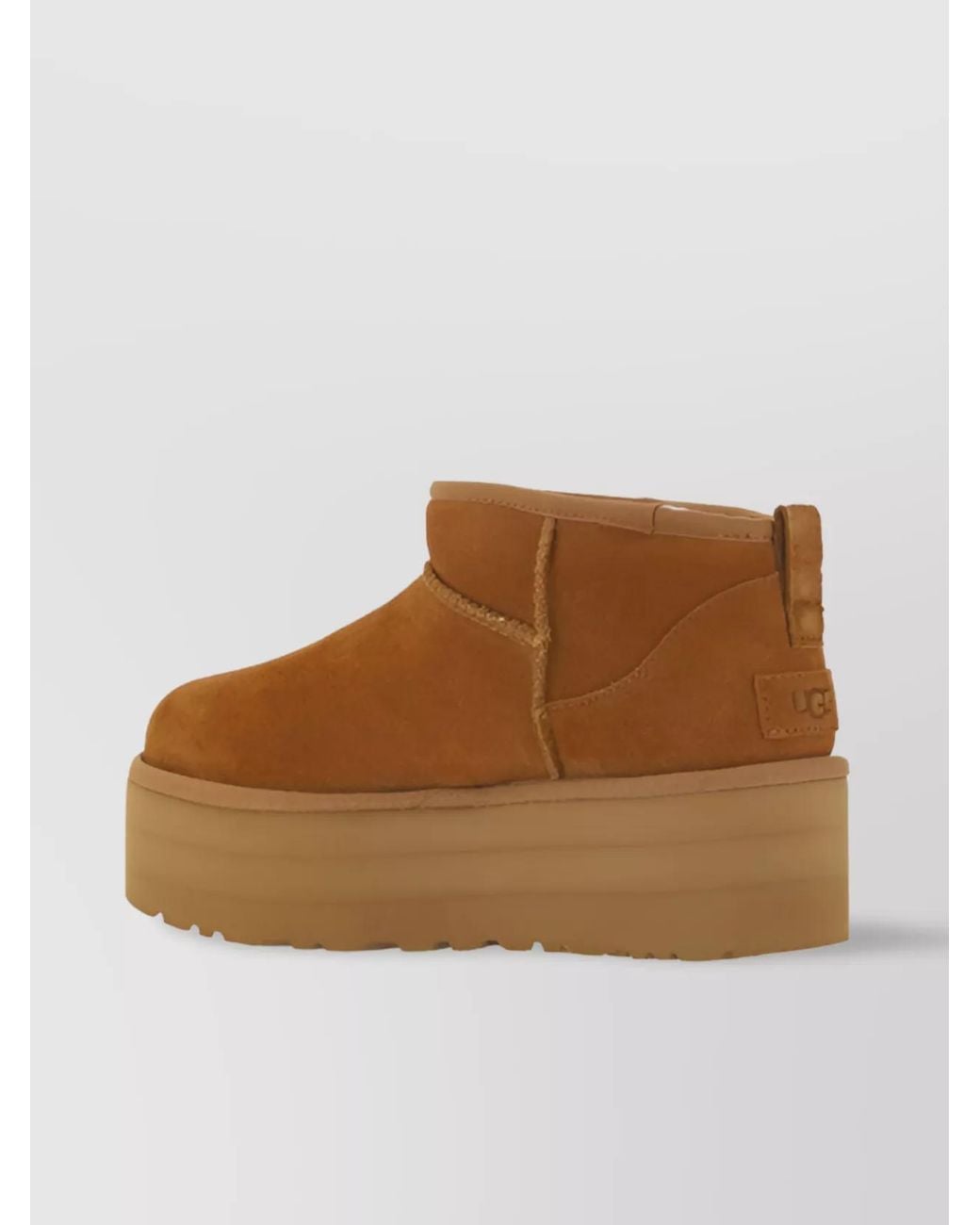 Ugg Brown Suede Leather Platform Ankle Boots