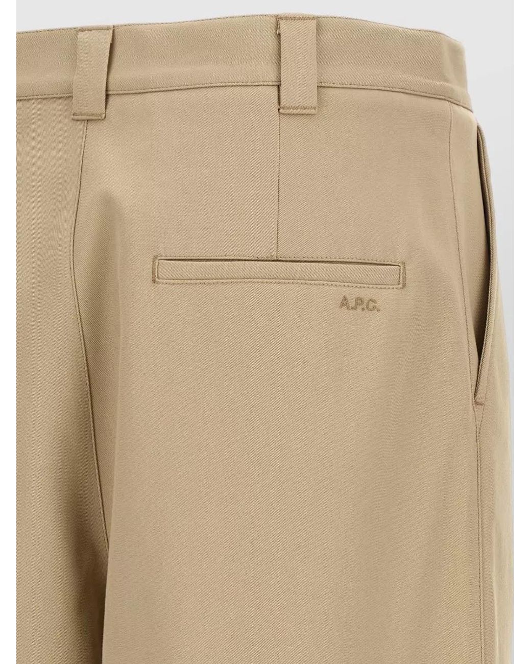 A.P.C. Natural Ricky Mid-Rise Pleated Wide-Leg Trousers for men