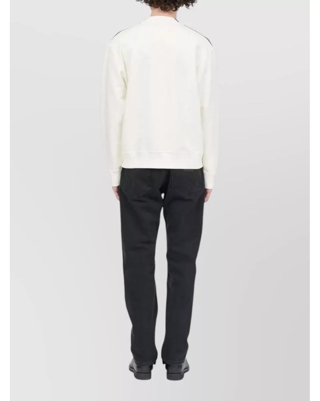MM6 by Maison Margiela Black Two-Tone Cotton Crew-Neck Sweatshirt for men
