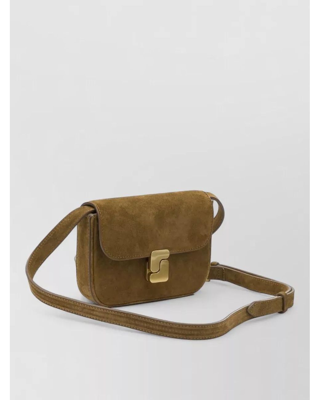 Soeur Green Bell Suede Crossbody Bag Adjustable Strap