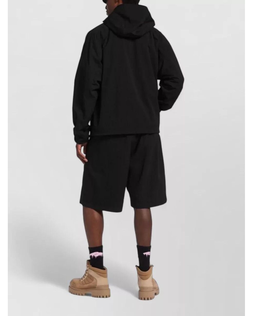 Balenciaga Black Technical Hooded Sport Jacket for men