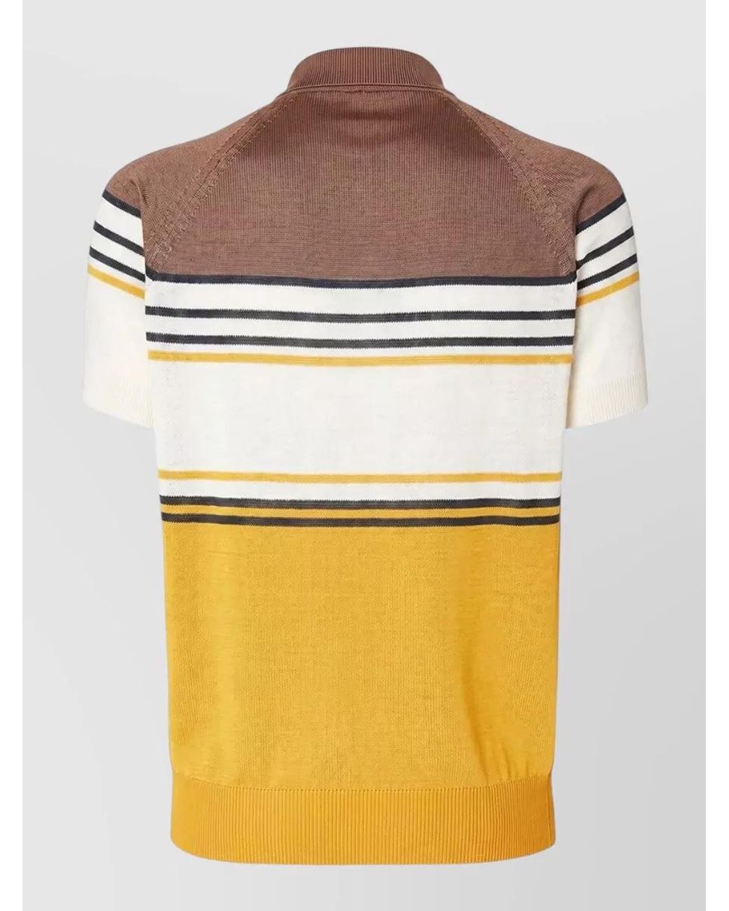 Fendi Gray Striped Polo Shirt for men