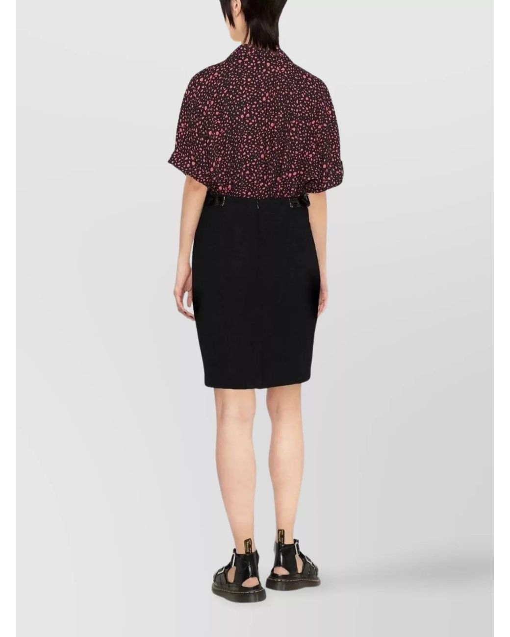 Moschino Black Wool Pencil Skirt