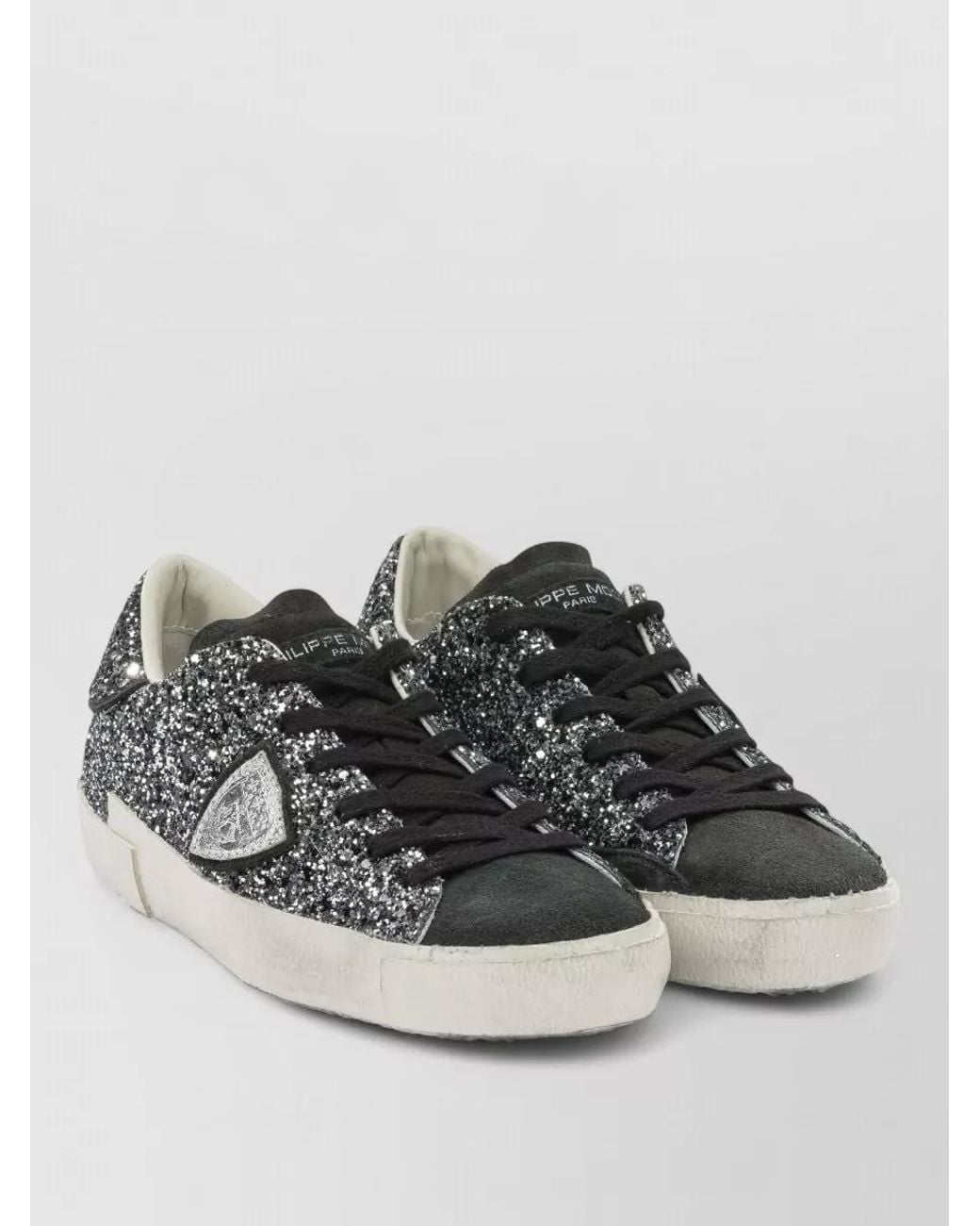 Philippe Model Gray Leather Low-Top Sneakers