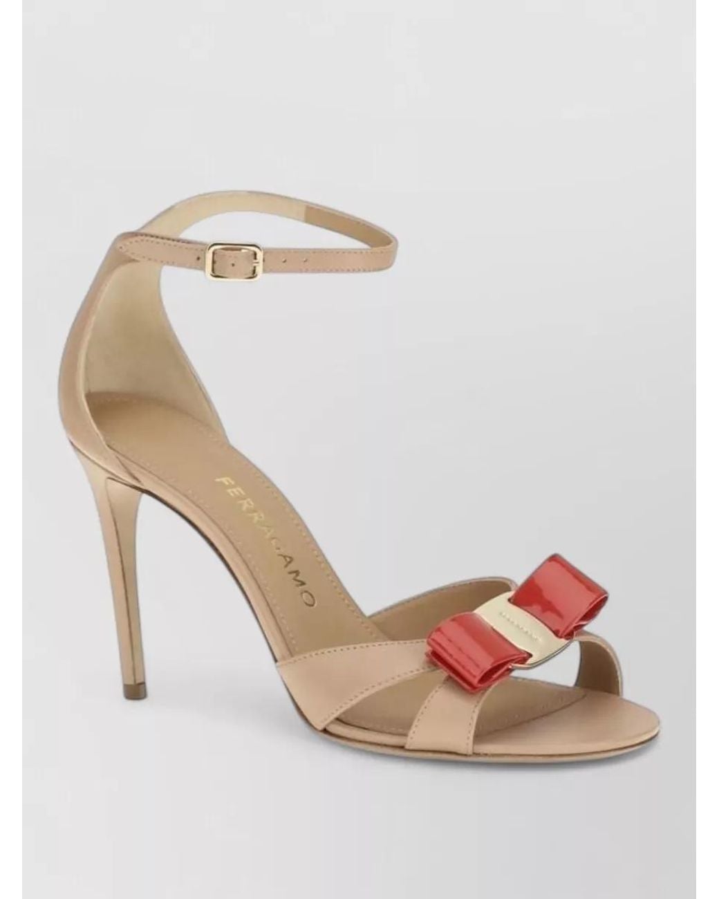 Ferragamo Metallic Calf Leather Bow Sandals