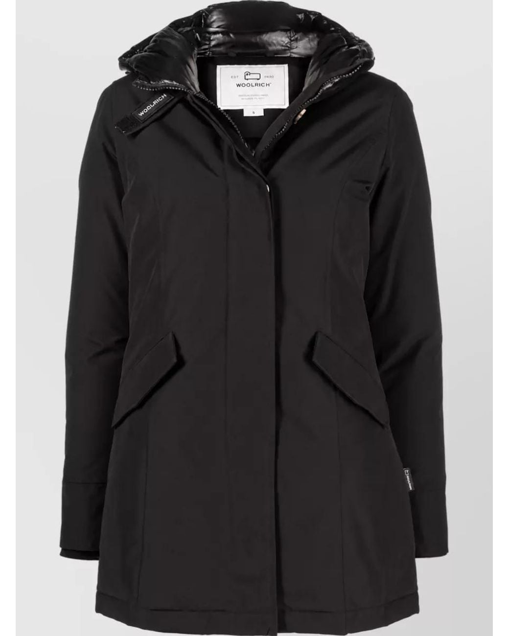 Woolrich Black Hooded Slim-Fit Padded Parka