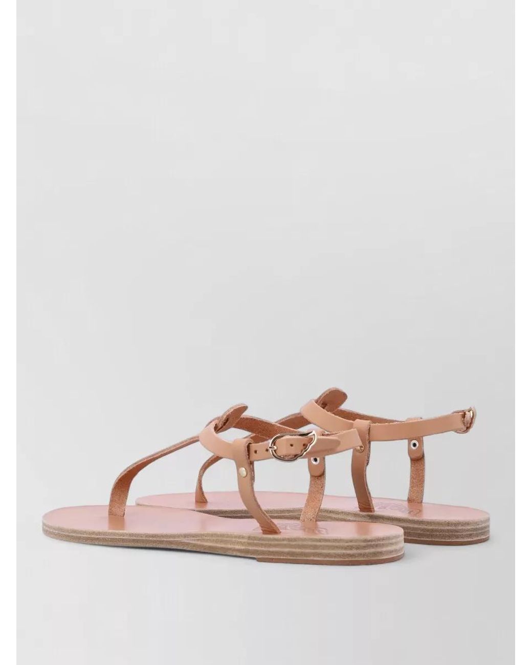 Ancient Greek Sandals Pink Leather Thong Sandals
