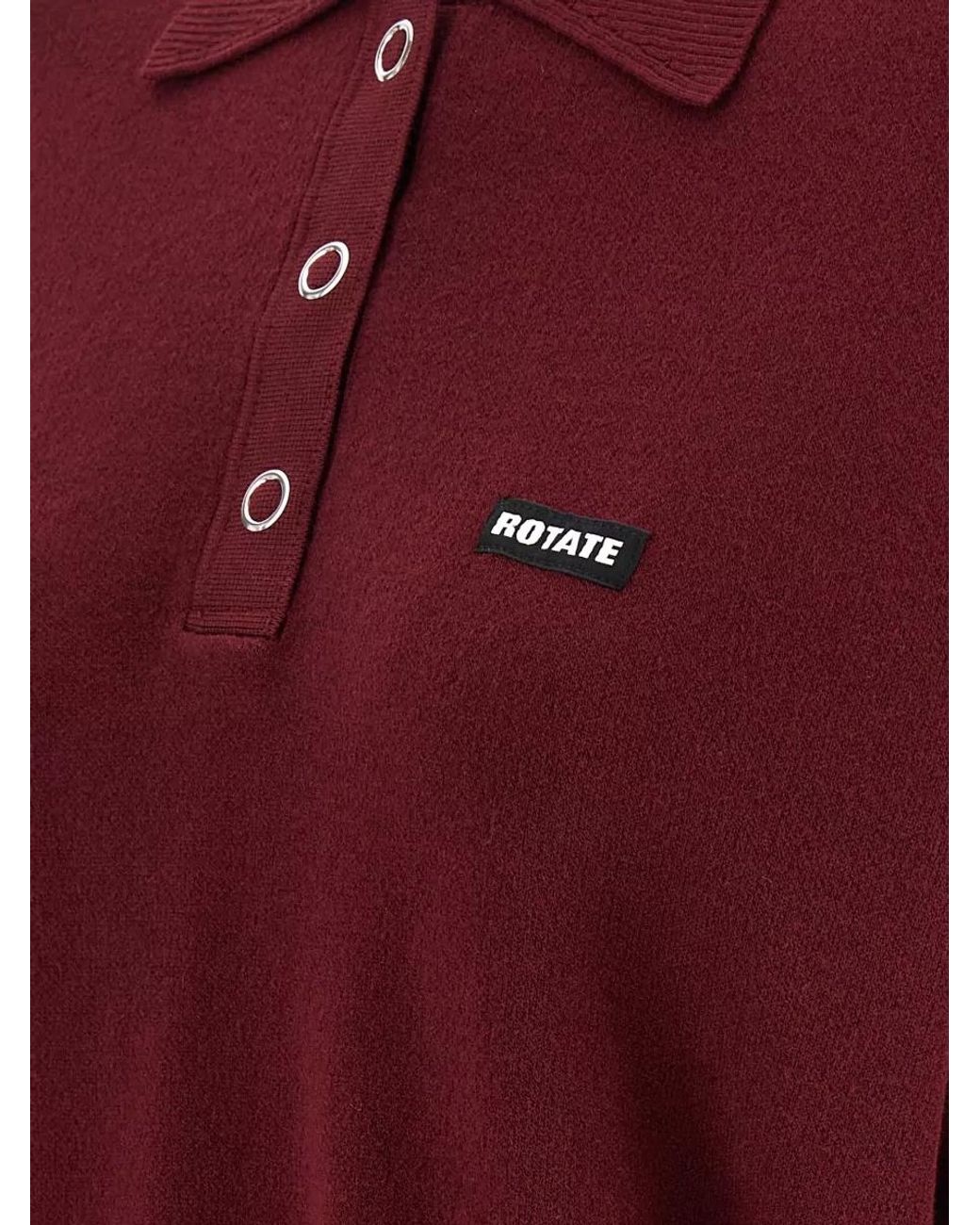ROTATE BIRGER CHRISTENSEN Red 'Slinky Knit' Polo Shirt