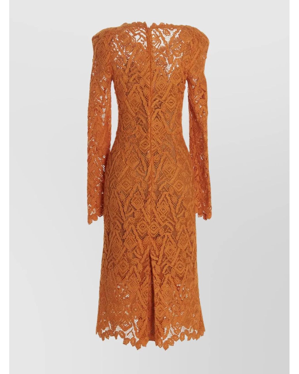 Ermanno Scervino Orange Macramé Lace Mini Dress
