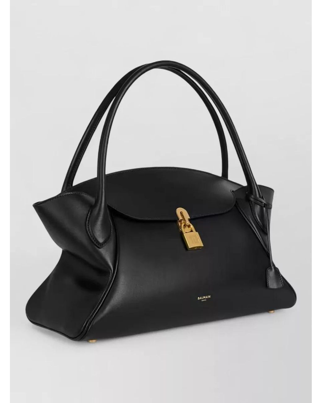 Balmain Black Classic Handle Bag M Leather Shoulder Bag