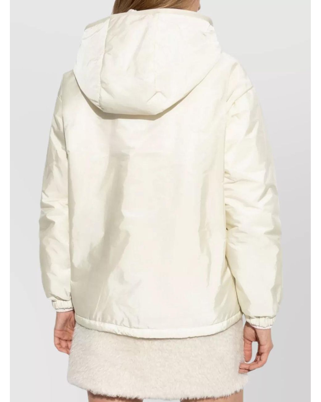Moncler Natural Curly Textured Hooded Puffer Jacket